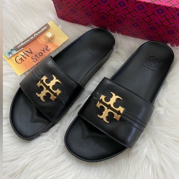 Tory Burch Everly Calf Leather Anatomic Slide Sandal - Picture 2 of 6
